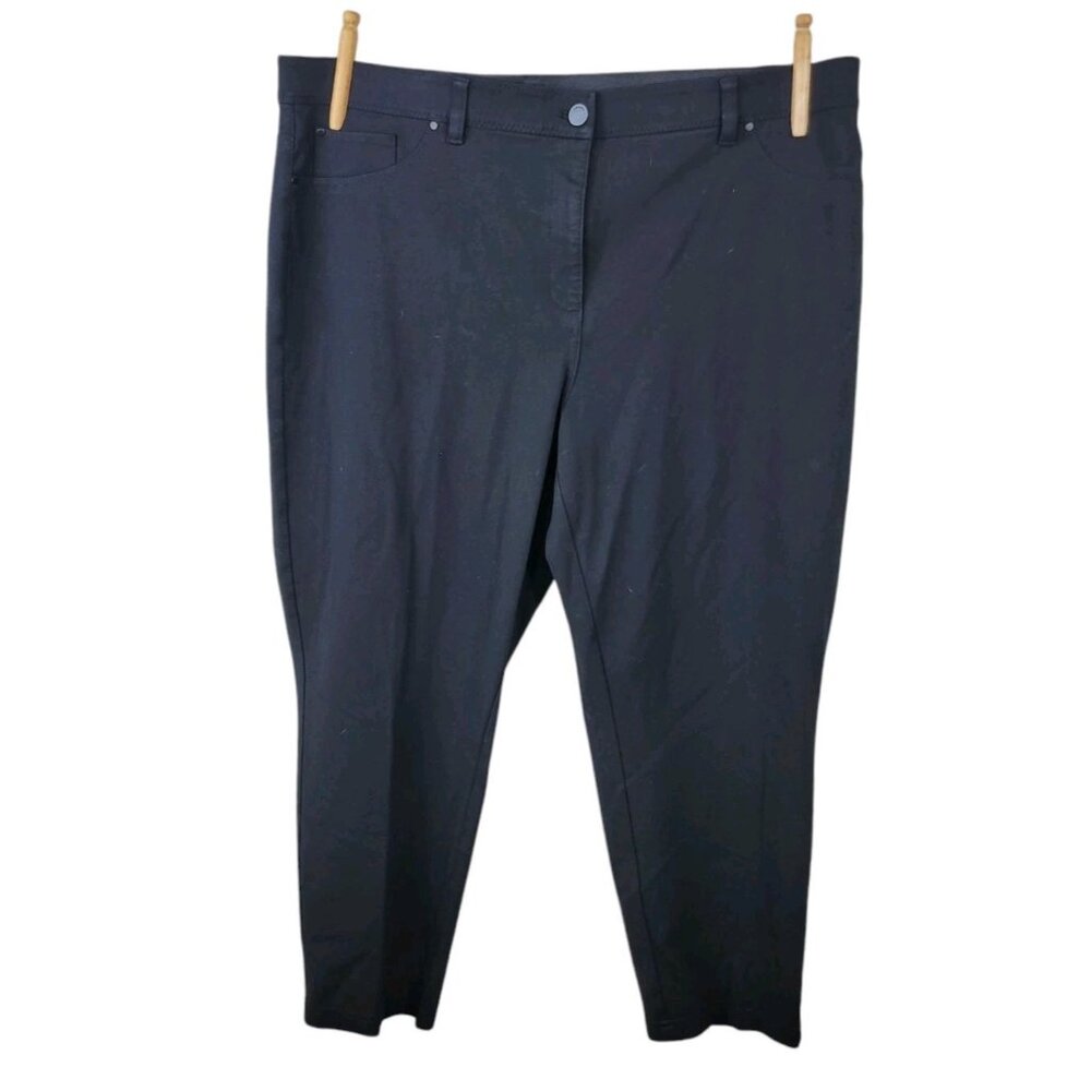 Chicos So Slimming Casual Career Crop Pants Size 3 XL 16 Stretch Waist Black